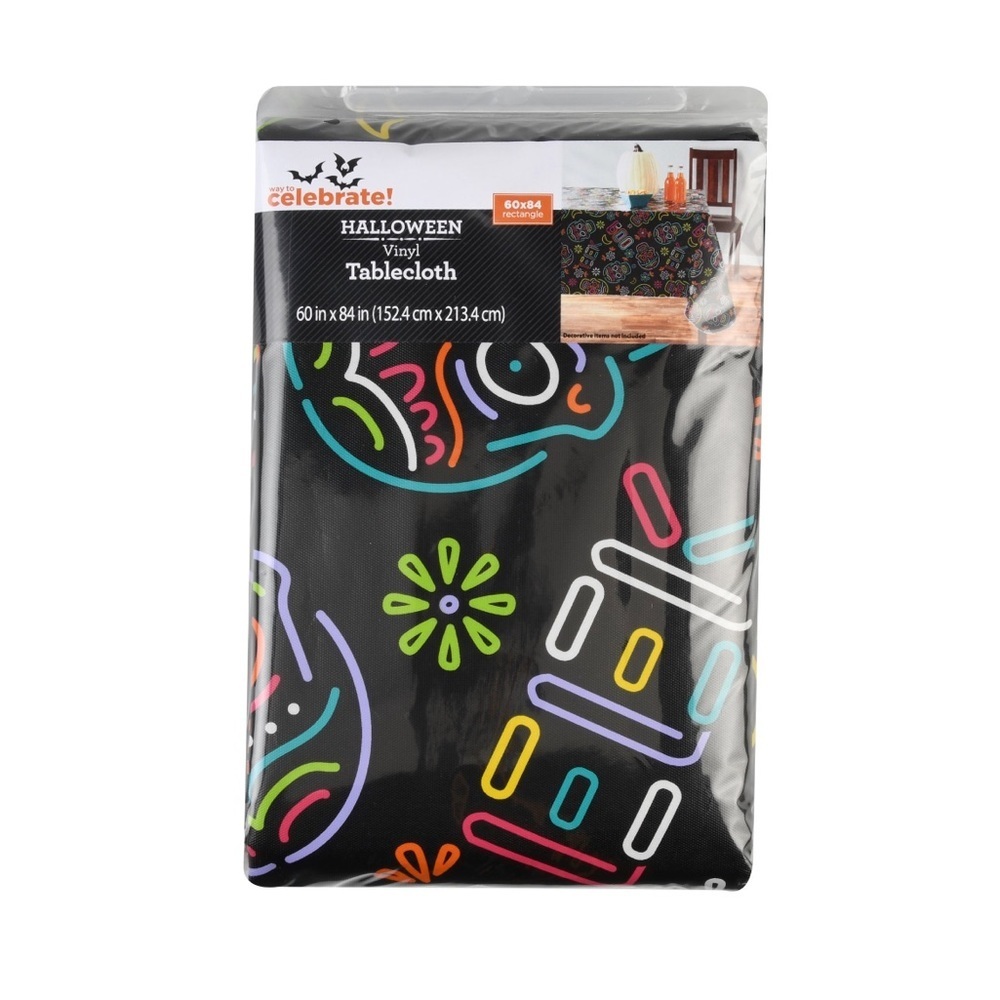 NWT day of the dead/Halloween vinyl tablecloth